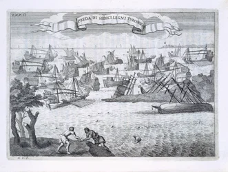 Sixteen Pirate Ships Sunk by Italians, Illustration from 